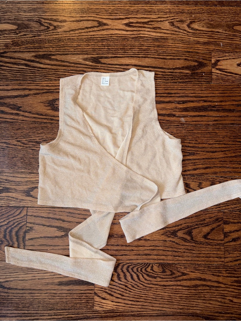 Shimery Gold Wrap Crop Top